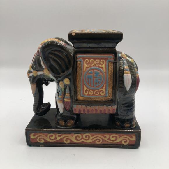Vintage Regal Elephant Good Fortune Ceramic Statue Figurine 7" X 7" READ DESCRIP - Picture 4 of 8
